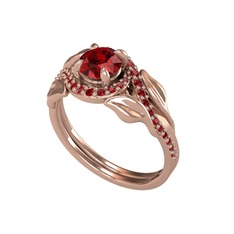 Garnet 925 ayar rose altın kaplama gümüş yüzük