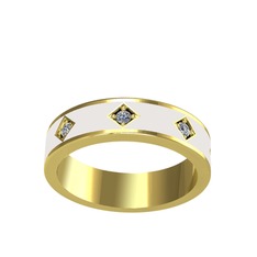 Fharsa Tamtur Yüzük - Swarovski 8 ayar altın yüzük (Beyaz mineli) #1084h4g