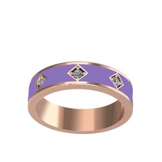 Fharsa Tamtur Yüzük - Pırlanta 18 ayar rose altın yüzük (0.16 karat, menekşe mineli) #10t8erp