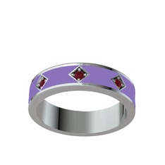 Fharsa Tamtur Yüzük - Kök yakut 18 ayar beyaz altın yüzük (Menekşe mineli) #12qzbhg