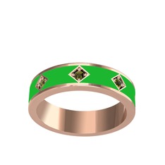Peridot 18 ayar rose altın yüzük (Yeşil mineli)