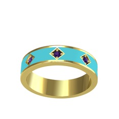 Fharsa Tamtur Yüzük - Ametist 14 ayar altın yüzük (Turkuaz mineli) #1eafkdn