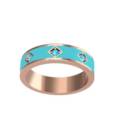 Fharsa Tamtur Yüzük - Akuamarin 14 ayar rose altın yüzük (Turkuaz mineli) #1h9dn6h