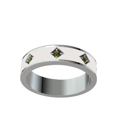 Fharsa Tamtur Yüzük - Peridot 18 ayar beyaz altın yüzük (Beyaz mineli) #1i93qmd