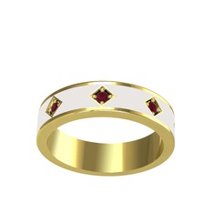 Fharsa Tamtur Yüzük - Kök yakut 14 ayar altın yüzük (Beyaz mineli) #1lo3sf0