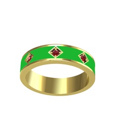 Fharsa Tamtur Yüzük - Garnet 14 ayar altın yüzük (Yeşil mineli) #1rde9sl