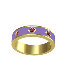 Rodolit garnet 8 ayar altın yüzük (Menekşe mineli)