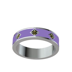 Peridot 925 ayar gümüş yüzük (Menekşe mineli)