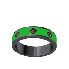 Peridot 925 ayar siyah rodyum kaplama gümüş yüzük (Yeşil mineli)