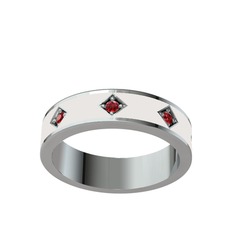 Garnet 925 ayar gümüş yüzük (Beyaz mineli)