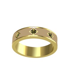 Fharsa Tamtur Yüzük - Peridot 8 ayar altın yüzük (Ekru mineli) #elf688