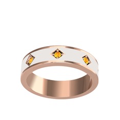 Fharsa Tamtur Yüzük - Sitrin 18 ayar rose altın yüzük (Beyaz mineli) #gwvm4w