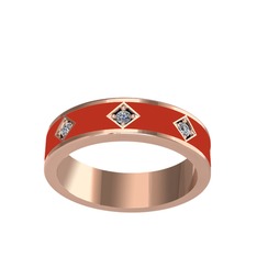 Fharsa Tamtur Yüzük - Swarovski 14 ayar rose altın yüzük (Kırmızı mineli) #p6kdnh