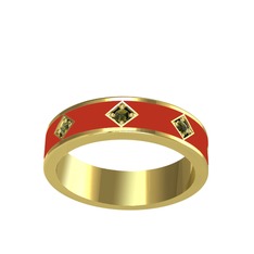 Fharsa Tamtur Yüzük - Peridot 18 ayar altın yüzük (Kırmızı mineli) #q5eq4s