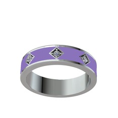 Fharsa Tamtur Yüzük - Swarovski 8 ayar beyaz altın yüzük (Menekşe mineli) #w8xijk