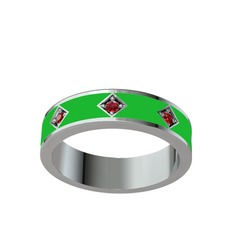 Fharsa Tamtur Yüzük - Garnet 925 ayar gümüş yüzük (Yeşil mineli) #zchxqn