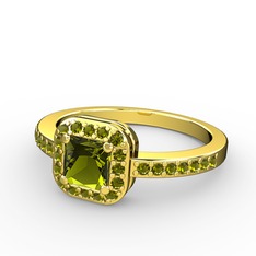 Sarette Tektaş Yüzük - Peridot 14 ayar altın yüzük #17ehdz1