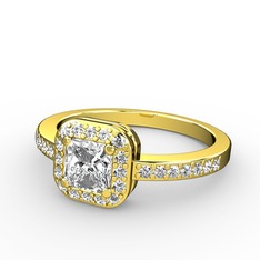 Sarette Tektaş Yüzük - Swarovski ve beyaz zirkon 14 ayar altın yüzük #19gc2qs