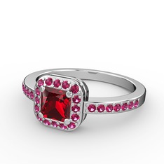 Garnet ve rodolit garnet 8 ayar beyaz altın yüzük
