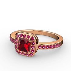 Sarette Tektaş Yüzük - Garnet ve rodolit garnet 14 ayar rose altın yüzük #1g8npuz