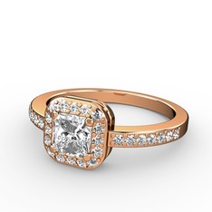 Sarette Tektaş Yüzük - Swarovski ve beyaz zirkon 18 ayar rose altın yüzük #1rjayl6