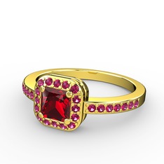 Garnet ve rodolit garnet 18 ayar altın yüzük