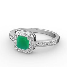 Sarette Tektaş Yüzük - Kök zümrüt ve swarovski 925 ayar gümüş yüzük #cygqmy