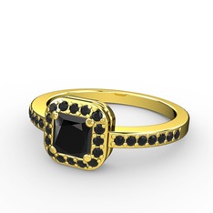 Sarette Tektaş Yüzük - Siyah zirkon 8 ayar altın yüzük #ew5ics