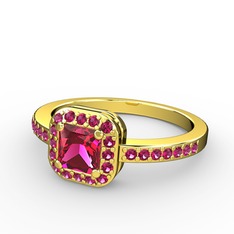Rodolit garnet 18 ayar altın yüzük