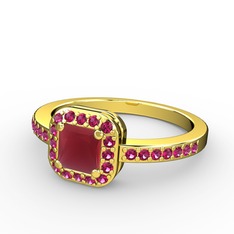 Sarette Tektaş Yüzük - Kök yakut ve rodolit garnet 8 ayar altın yüzük #qt8gsp