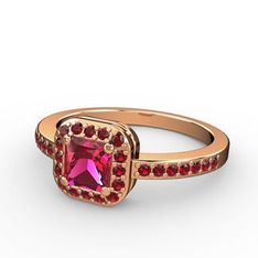 Sarette Tektaş Yüzük - Rodolit garnet ve garnet 8 ayar rose altın yüzük #y3okih