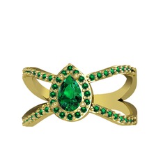 Aero Damla Taşlı Yüzük - Yeşil kuvars 8 ayar altın yüzük #10vui5e