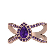 Ametist 8 ayar rose altın yüzük