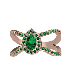 Yeşil kuvars 14 ayar rose altın yüzük