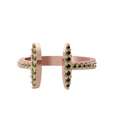 Peridot 925 ayar rose altın kaplama gümüş yüzük