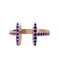 Fawn Yüzük - Lab safir 925 ayar rose altın kaplama gümüş yüzük #gh4hjz