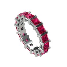 Rodolit garnet 8 ayar beyaz altın yüzük