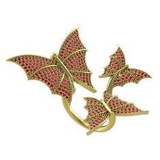 Diana Kelebek Yüzük - Garnet 925 ayar altın kaplama gümüş yüzük #1kn4lhx