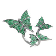 Diana Kelebek Yüzük - Yeşil kuvars 925 ayar gümüş yüzük #4vzuwi