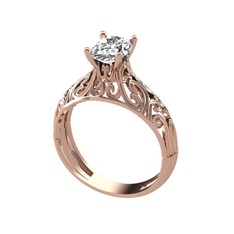 Swarovski 18 ayar rose altın yüzük