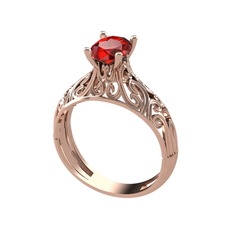Garnet 925 ayar rose altın kaplama gümüş yüzük