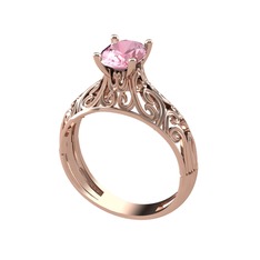 Pembe kuvars 8 ayar rose altın yüzük