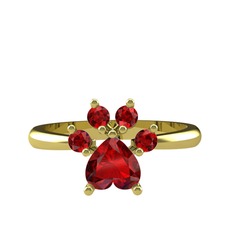 Garnet 14 ayar altın yüzük