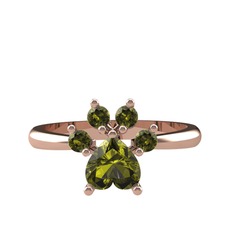 Peridot 18 ayar rose altın yüzük