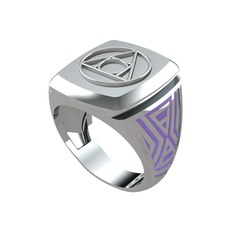 14 ayar beyaz altın yüzük (Menekşe mineli)