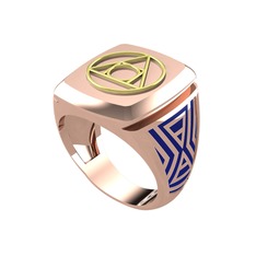 18 ayar altın yüzük (Lacivert mineli)