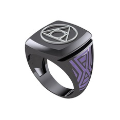 8 ayar beyaz altın yüzük (Menekşe mineli)