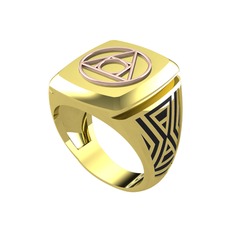 14 ayar rose altın yüzük (Siyah mineli)