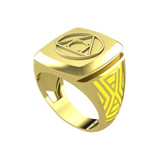 Runa Felsefe Taşı Yüzük - 8 ayar altın yüzük (Sarı mineli) #1e4ndha