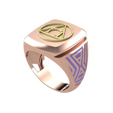 Runa Felsefe Taşı Yüzük - 14 ayar altın yüzük (Menekşe mineli) #1ldm62x